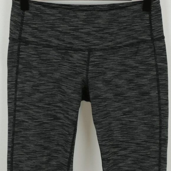 Athleta Energy Chaturanga Women's Small Black Gray Space Dye Crop Leggings - Picture 2 of 7